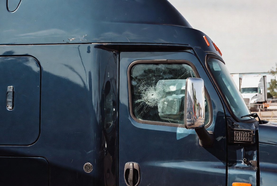 Semi-truck door glass replacement